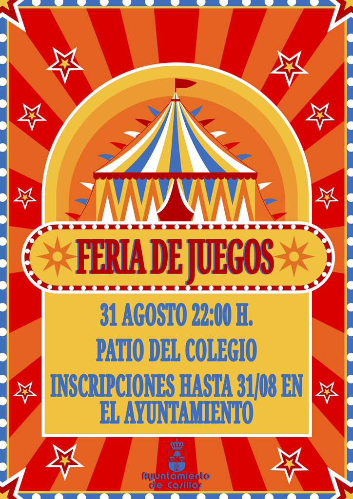 Tan rápido como un flash Goteo rojo Feria de juegos (Martes – 31 de agosto) | Ayuntamiento de Casillas